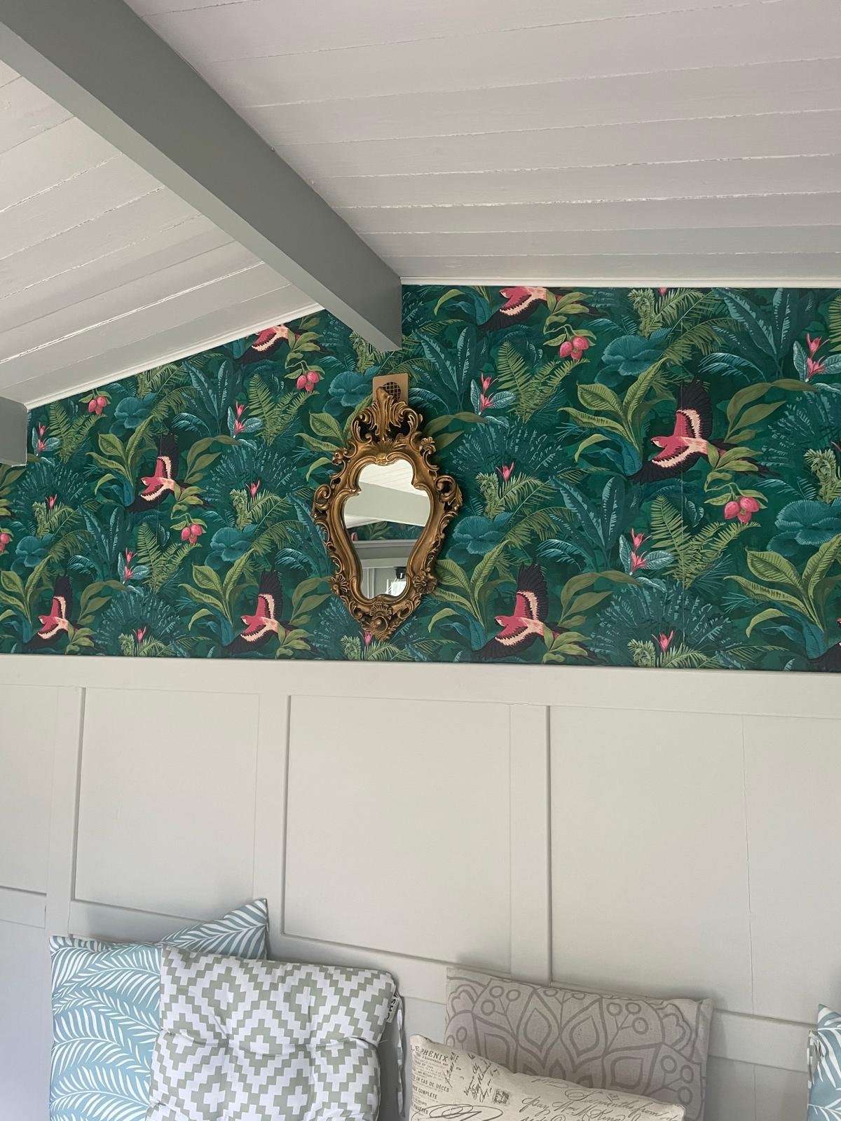 The calm interior of Wendy's counselling cabin